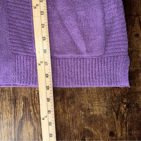 Liz Claiborne Sweater Women's Large Purple Phantom Open Front Knit Cardigan NEW - Picture 7 of 8